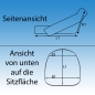 Preview: Sitzkissen Hochlehner schwarz ohne Stick