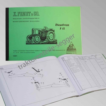 Fendt Ersatzteilliste für Dieselross F 20 Traktor Schlepper 20001