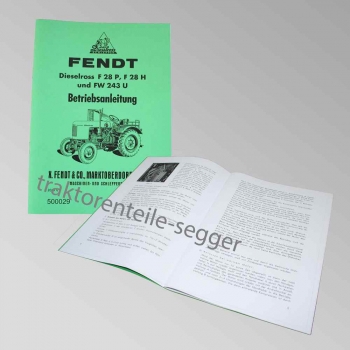 Betriebsanleitung Fendt F 28 P, H / 500029