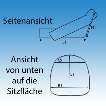 Preview: Sitzkissen Hochlehner schwarz ohne Stick