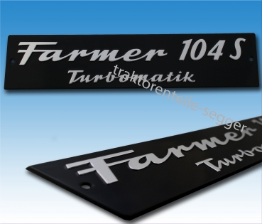 Motorhaubenschild Fendt Farmer 104 S Turbomatik Traktor Schlepper