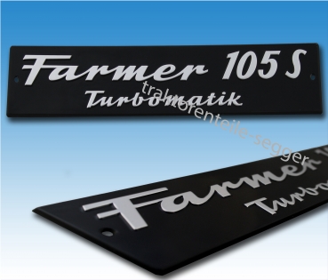 Motorhaubenschild Fendt Farmer 105 S Turbomatik Traktor Schlepper