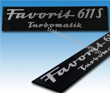 Motorhaubenschild Fendt Favorit 611S Turbomatik Traktor Schlepper