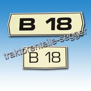 Satz Typenaufkleber für Holder B 18