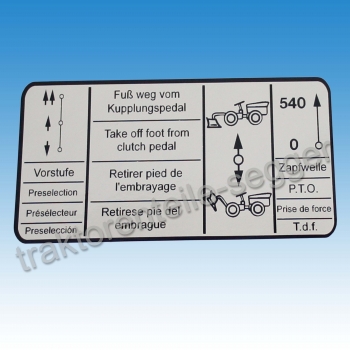 Holder Aufkleber Schaltbild Hydraulik Zapfwelle A Serie