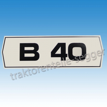 Holder B 40 Typenaufkleber