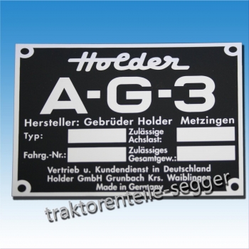 Holder Typenschild AG 3