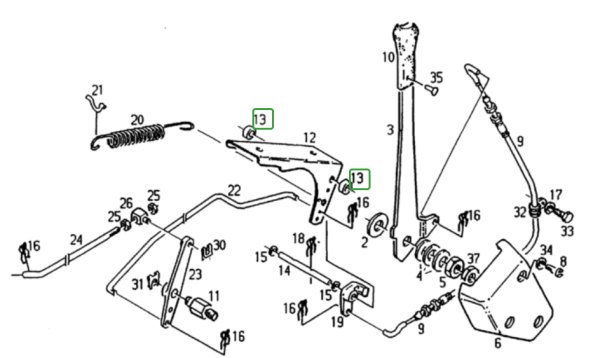 Distanzstück für Drehzahlverstellung bzw. Gaspedal Deutz 06 07 DX 3 VC